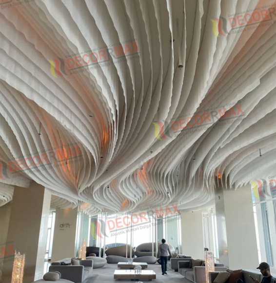 decormax dalgalı tavan akustik mimari tasarımlar
